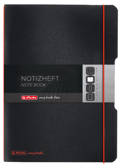 herlitz Notizheft my.book flex, A6, PP-Cover, schwarz von Herlitz