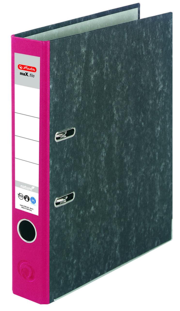 herlitz Ordner Rückenbreite 5 cm DIN A4 Karton rot marmoriert herlitz Ordner Rückenbreite 5 cm DIN A4 Karton rot marmoriert von Herlitz