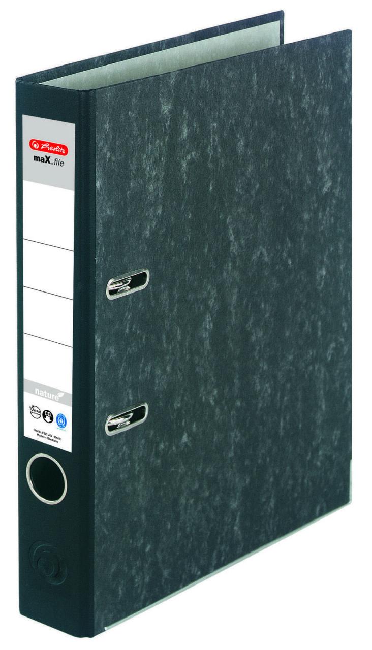 herlitz Ordner Rückenbreite 5 cm DIN A4 Karton schwarz marmoriert herlitz Ordner Rückenbreite 5 cm DIN A4 Karton schwarz marmoriert von Herlitz