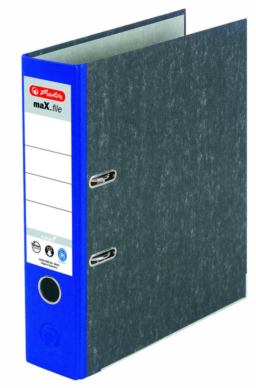 herlitz Ordner Rückenbreite 8 cm DIN A4 Karton blau marmoriert herlitz Ordner Rückenbreite 8 cm DIN A4 Karton blau marmoriert von Herlitz