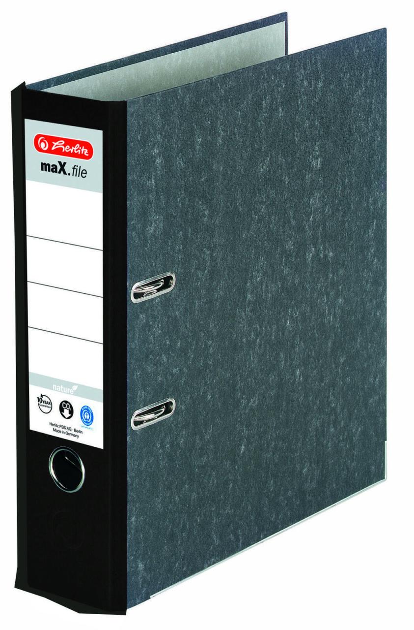 herlitz Ordner Rückenbreite 8 cm DIN A4 Karton schwarz marmoriert herlitz Ordner Rückenbreite 8 cm DIN A4 Karton schwarz marmoriert von Herlitz