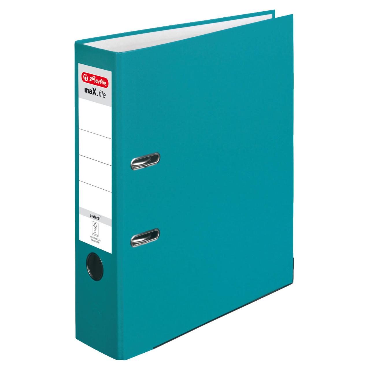 herlitz Ordner Rückenbreite 8 cm DIN A4 Kunststoff caribbean turquoise herlitz Ordner Rückenbreite 8 cm DIN A4 Kunststoff caribbean turquoise von Herlitz