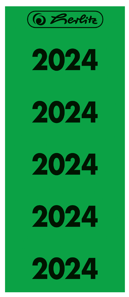 herlitz Ordner-Inhaltsschild Jahreszahl 2024, grün von Herlitz