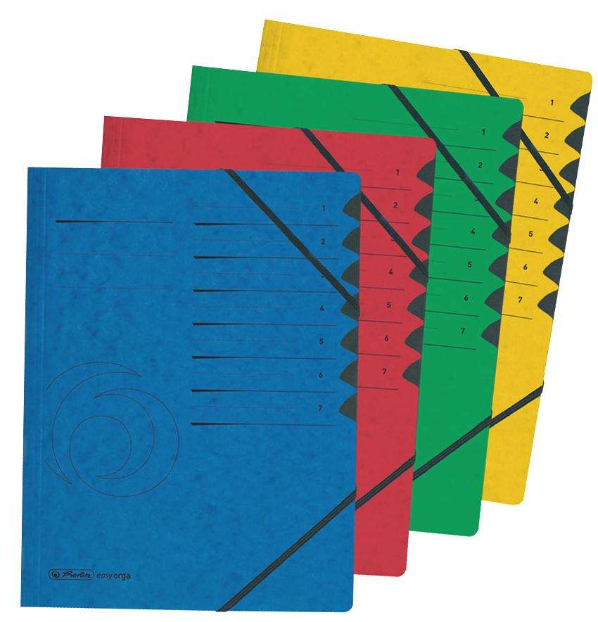 herlitz Ordnungsmappe easyorga, A4, Karton, 12 Fächer, blau von Herlitz
