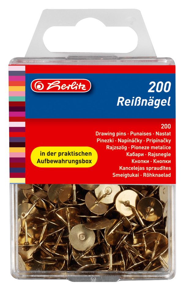 herlitz Reißnägel, messing, Durchmesser: 9,0 mm von Herlitz