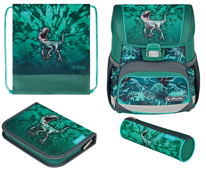 herlitz Schulranzen Loop Plus , Green Rex, von Herlitz