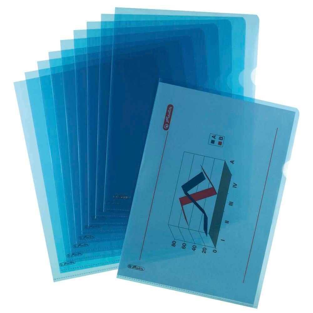 herlitz Sichthüllen Aktenhülle DIN A4 blau genarbt 0,19 mm - 10 Stück herlitz Sichthüllen Aktenhülle DIN A4 blau genarbt 0,19 mm - 10 Stück von Herlitz