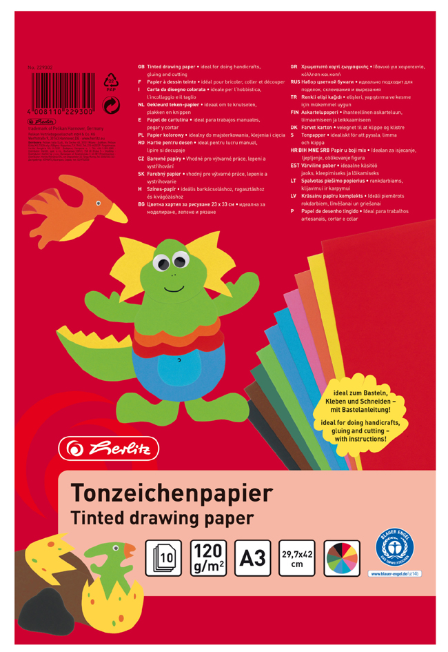 herlitz Tonpapierblock, 230 x 330 mm, Inhalt: 20 Blatt von Herlitz