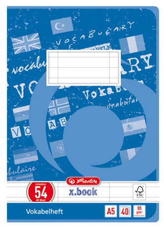 herlitz Vokabelheft x.book, DIN A5, 3-spaltig, 40 Blatt von Herlitz