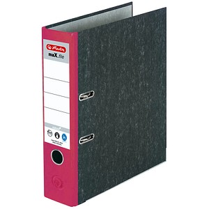 herlitz maX.file nature Ordner rot marmoriert Karton 8,0 cm DIN A4 von Herlitz