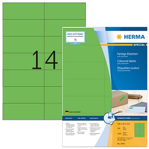 1.400 HERMA Etiketten 4559 grün 105,0 x 42,3 mm von Herma