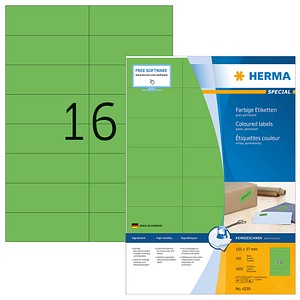 1.600 HERMA Etiketten 4259 grün 105,0 x 37,0 mm von Herma