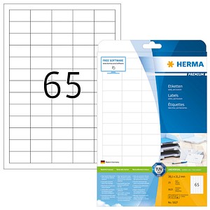 1.625 HERMA Etiketten 5027 weiß 38,1 x 21,2 mm von Herma