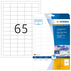 1.625 HERMA SPECIAL Tiefkühletiketten 4388 weiß 38,1 x 21,2 mm von Herma