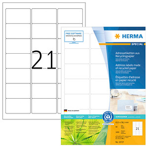 1.680 HERMA Etiketten weiß 63,5 x 38,1 mm von Herma