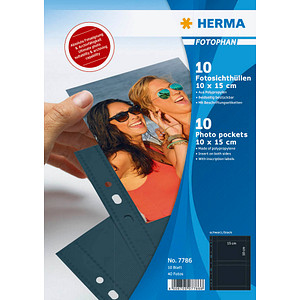 10 HERMA Fotosichthüllen Fotophan 10x15 cm schwarz genarbt 10 HERMA Fotosichthüllen Fotophan 10x15 cm schwarz genarbt von Herma