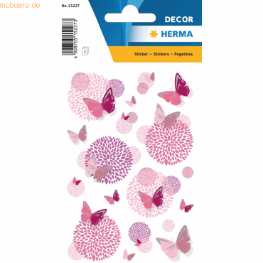 10 x HERMA Sticker Decor Schmetterlingsblume Silberprägung VE=2 Blatt 10 x HERMA Sticker Decor Schmetterlingsblume Silberprägung VE=2 Blatt von Herma