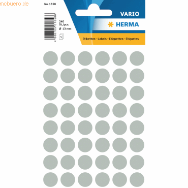 10 x HERMA Vielzweck-Etiketten 13mm grau VE=240 Stück 10 x HERMA Vielzweck-Etiketten 13mm grau VE=240 Stück von Herma
