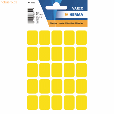 10 x HERMA Vielzweck-Etiketten 15x20mm gelb VE=125 Stück von Herma
