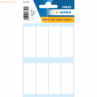10 x HERMA Vielzweck-Etiketten 20x50mm weiß VE=56 Stück 10 x HERMA Vielzweck-Etiketten 20x50mm weiß VE=56 Stück von Herma