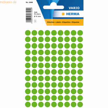 10 x HERMA Vielzweck-Etiketten 8mm leuchtgrün VE=540 Stück 10 x HERMA Vielzweck-Etiketten 8mm leuchtgrün VE=540 Stück von Herma