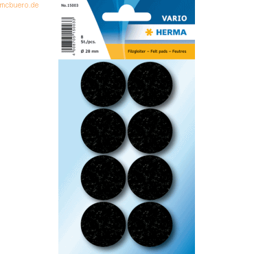 10 x Herma Filzgleiter schwarz 28 mm VE=8 Stück von Herma