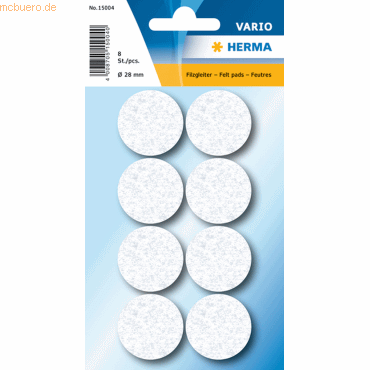 10 x Herma Filzgleiter weiß 28 mm VE=8 Stück von Herma