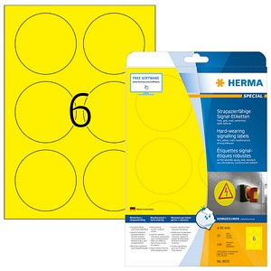 150 HERMA wetterfeste Folienetiketten 8035 gelb 85,0 x 85,0 mm von Herma