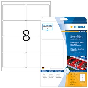 160 HERMA wetterfeste Folienetiketten 4575 weiß 99,1 x 67,7 mm von Herma
