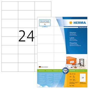 2.400 HERMA Etiketten 4464 weiß 70,0 x 37,0 mm von Herma