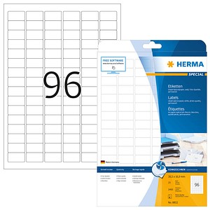 2.400 HERMA Etiketten 8832 weiß 30,5 x 16,9 mm von Herma