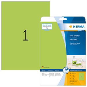 20 HERMA Etiketten 5151 grün 210,0 x 297,0 mm von Herma
