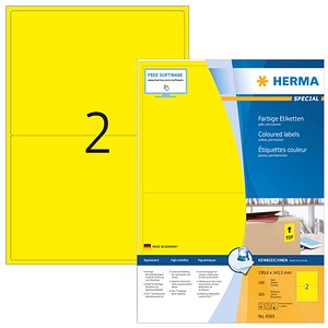 200 HERMA Etiketten 4565 gelb 199,6 x 143,5 mm von Herma