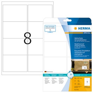 200 HERMA Folien-Versandetiketten 8331 weiß 99,1 x 67,7 mm von Herma