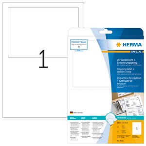 25 HERMA Adressetiketten 8316 weiß 182,0 x 130,0 mm von Herma