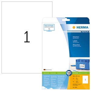 25 HERMA Etiketten 5065 weiß 210,0 x 297,0 mm von Herma