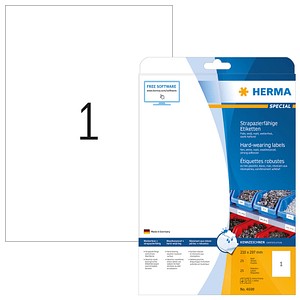 25 HERMA wetterfeste Folienetiketten 4698 weiß 210,0 x 297,0 mm von Herma