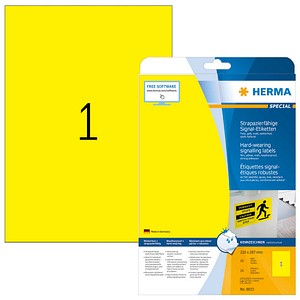 25 HERMA wetterfeste Folienetiketten 8033 gelb 210,0 x 297,0 mm von Herma