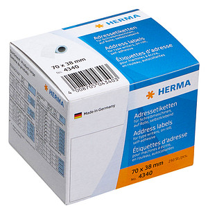 250 HERMA Adressetiketten 4340 weiß 70,0 x 38,0 mm von Herma