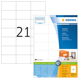 4.200 HERMA Etiketten 4616 weiß 70,0 x 42,3 mm von Herma