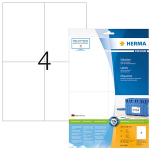 40 HERMA Etiketten 8630 weiß 105,0 x 148,0 mm 40 HERMA Etiketten 8630 weiß 105,0 x 148,0 mm von Herma