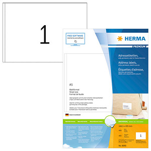 400 HERMA Etiketten 8690 weiß 148,5 x 205,0 mm von Herma