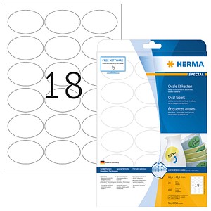 450 HERMA Etiketten 4358 weiß 63,5 x 42,3 mm von Herma