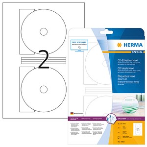 50 HERMA CD-Etiketten 4850 weiß von Herma