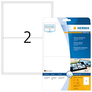 50 HERMA Etiketten 4915 weiß 199,6 x 143,5 mm von Herma