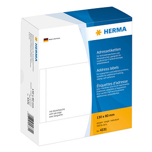 500 HERMA Adressetiketten 4331 weiß 130,0 x 80,0 mm von Herma