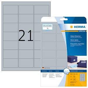 525 HERMA Folienetiketten 4113 silber 63,5 x 38,1 mm 525 HERMA Folienetiketten 4113 silber 63,5 x 38,1 mm von Herma