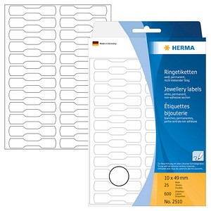 600 HERMA Ring-Etiketten 2510 weiß 10,0 x 49,0 mm von Herma