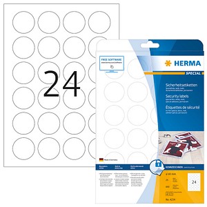 600 HERMA Sicherheitsetiketten 4234 weiß 40,0 x 40,0 mm von Herma