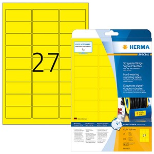 675 HERMA wetterfeste Folienetiketten 8031 gelb 63,5 x 29,6 mm von Herma